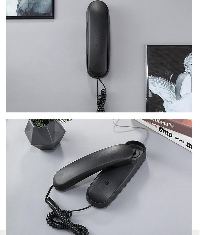 ComShion Landline Phone - Durable Corded Phone for The Office. mini Phone uses HD Sound Chips, Making The Sound Clearer. It is Suitable for Office and Home use, and More. (Black) - Image 4